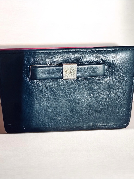 Furla Handbags - Furla Black Leather card holder  with Bow Detail and Gold Accent vintage